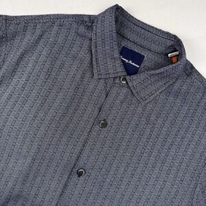 Tommy Bahama Men's 100%‎ Silk Short Sleeve Button-Up Collared Shirt Size L